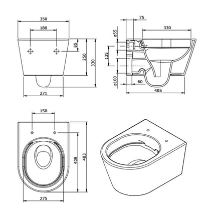 Λεκάνη κρεμαστή Urb.y 48 pack Sanindusa 140934004